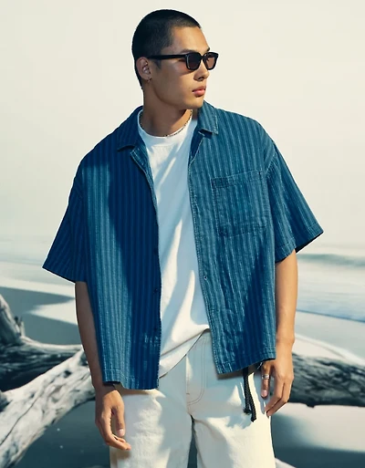 AE Relaxed Fit Short Sleeve Camp Collar Shirt