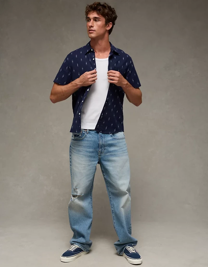 AE Short-Sleeve Button-Up Shirt