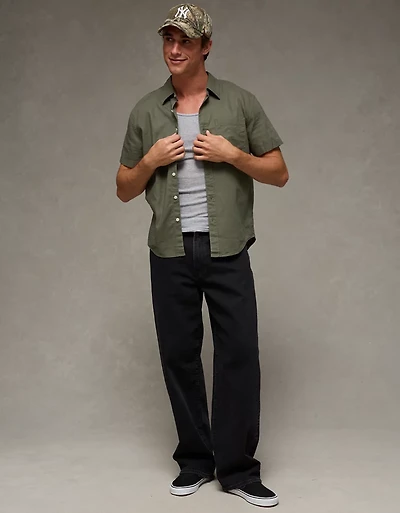 AE Short-Sleeve Button-Up Shirt