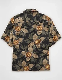 AE Relaxed Fit Camp Collar Button-Up Shirt