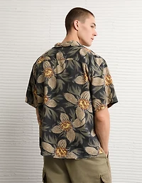 AE Relaxed Fit Camp Collar Button-Up Shirt