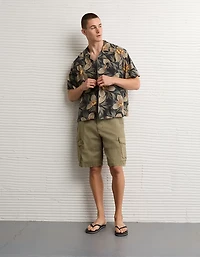 AE Relaxed Fit Camp Collar Button-Up Shirt