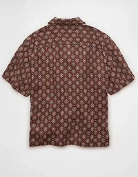 AE Relaxed Fit Camp Collar Button-Up Shirt