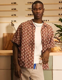AE Relaxed Fit Camp Collar Button-Up Shirt