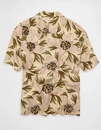 AE Relaxed Fit Camp Collar Button-Up Shirt