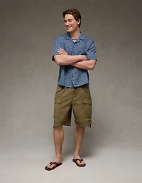 AE Relaxed Fit Camp Collar Button-Up Shirt