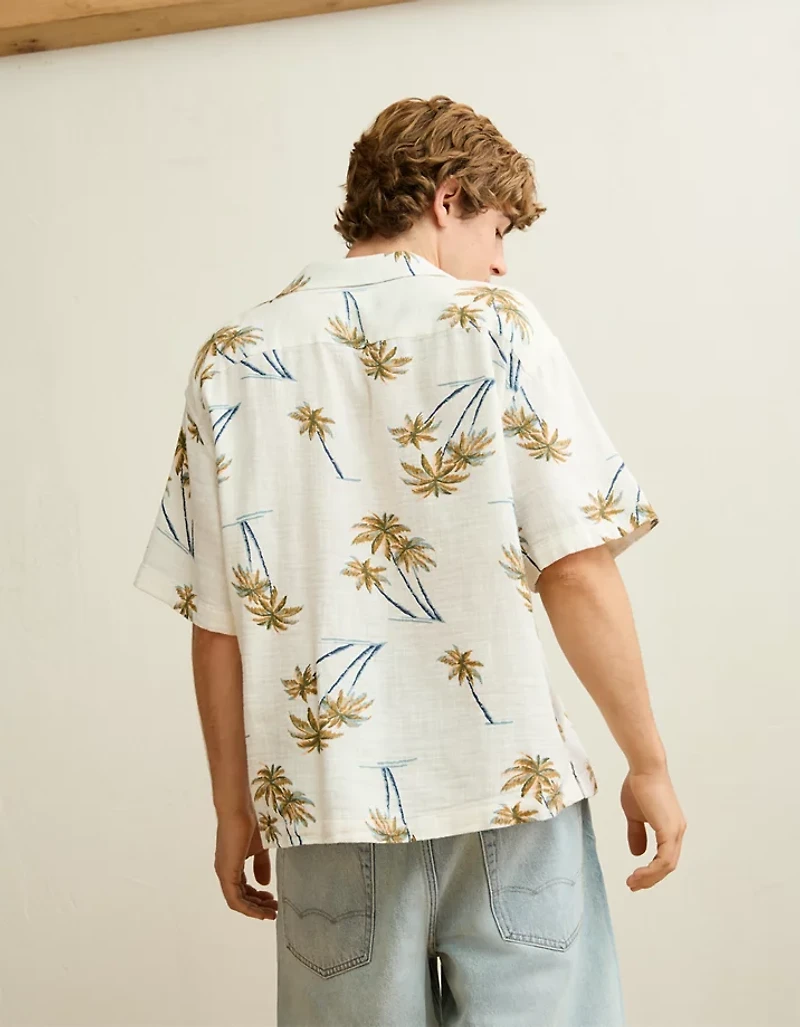 AE Relaxed Short-Sleeve Button-Up Shirt