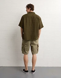 AE Relaxed Fit Camp Collar Button-Up Shirt