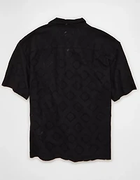 AE Relaxed Fit Camp Collar Button-Up Shirt