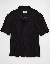 AE Relaxed Fit Camp Collar Button-Up Shirt