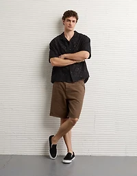 AE Relaxed Fit Camp Collar Button-Up Shirt