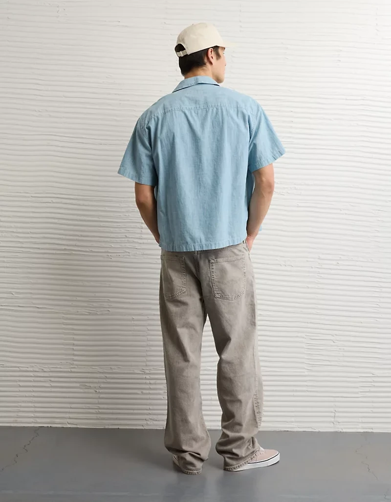 Chemise à manches courtes et col cubain coupe décontractée AE