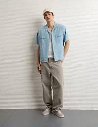 Chemise à manches courtes et col cubain coupe décontractée AE