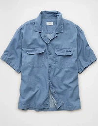 AE Relaxed Ford Mustang Denim Button-Up Shirt