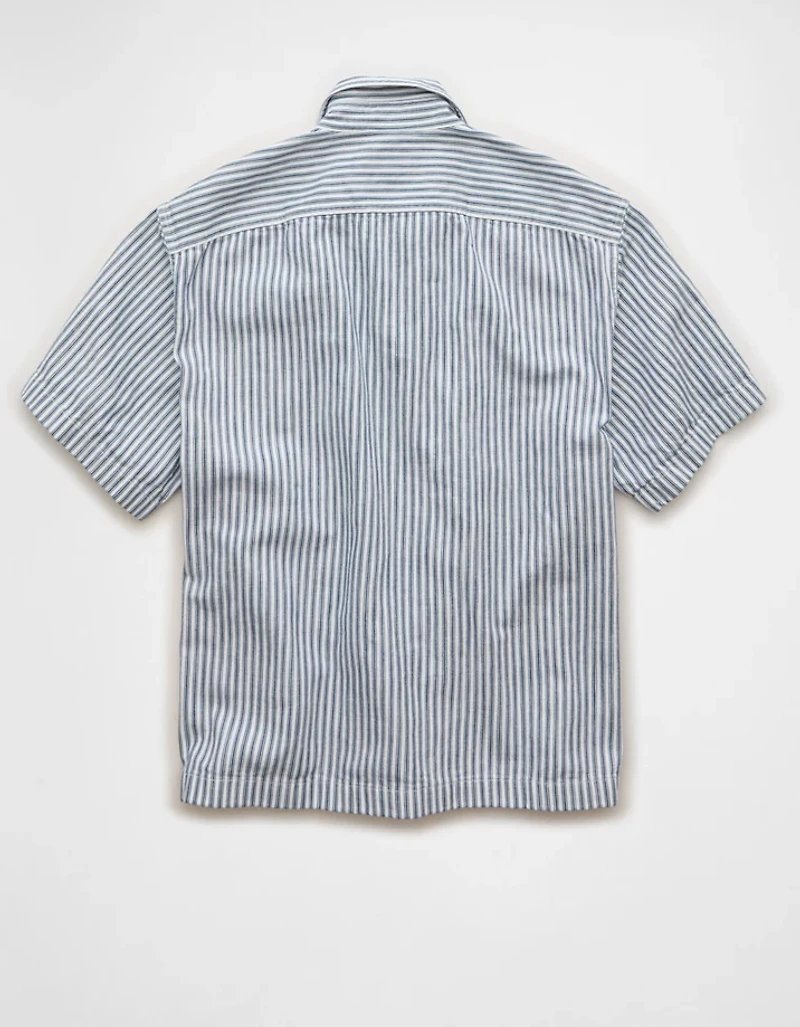 AE Short-Sleeve Denim Button-Up Shirt