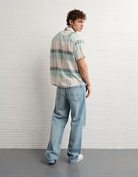 AE Standard Fit Linen-Blend Button-Up Shirt