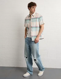 AE Standard Fit Linen-Blend Button-Up Shirt