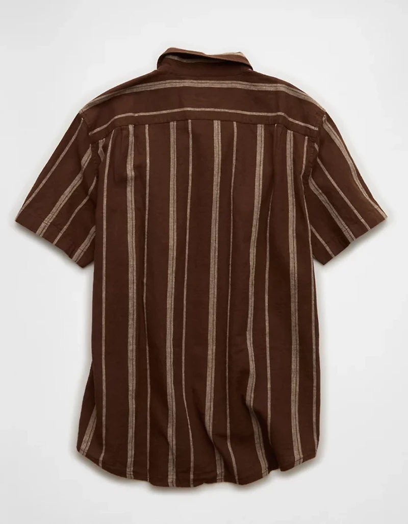 AE Standard Fit Linen-Blend Button-Up Shirt