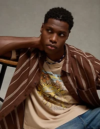 AE Standard Fit Linen-Blend Button-Up Shirt