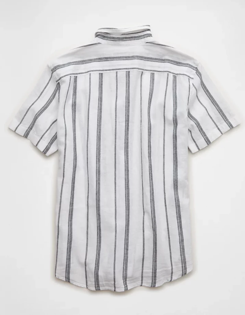AE Standard Fit Linen-Blend Button-Up Shirt