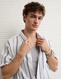 AE Standard Fit Linen-Blend Button-Up Shirt