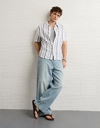 AE Standard Fit Linen-Blend Button-Up Shirt