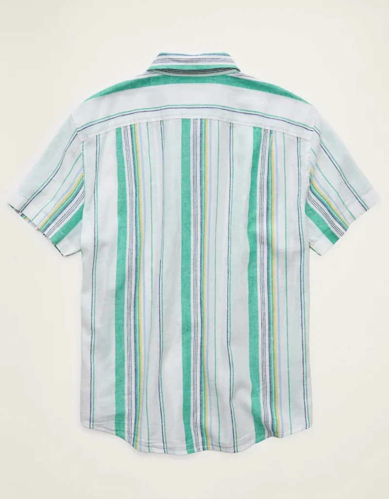 AE Standard Fit Linen-Blend Button-Up Shirt