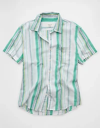 AE Standard Fit Linen-Blend Button-Up Shirt