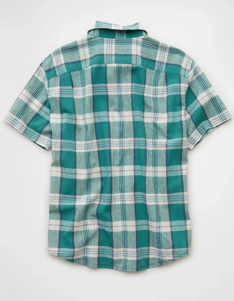 AE Standard Fit Linen-Blend Button-Up Shirt