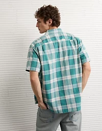 AE Standard Fit Linen-Blend Button-Up Shirt