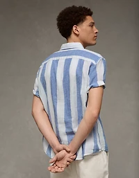 AE Standard Fit Linen-Blend Button-Up Shirt