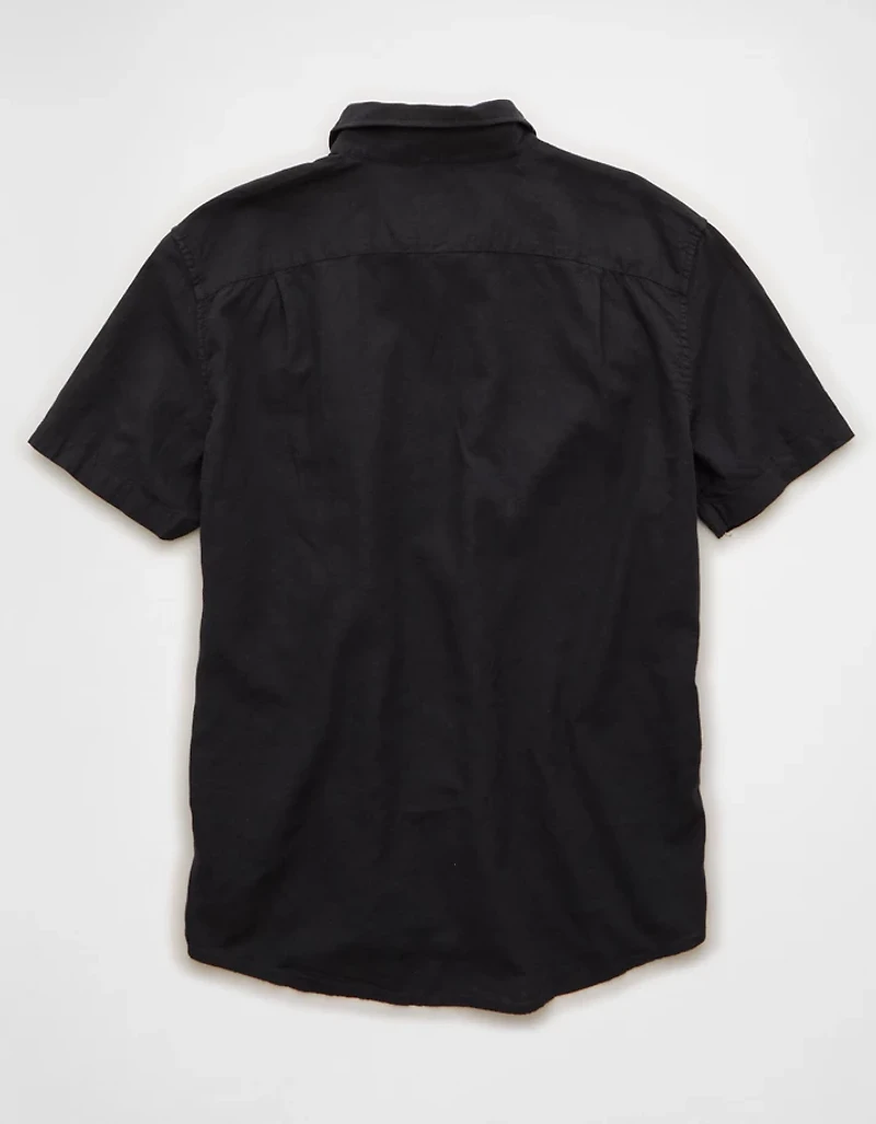 AE Standard Fit Linen-Blend Button-Up Shirt