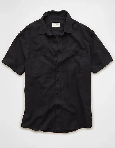 AE Standard Fit Linen-Blend Button-Up Shirt