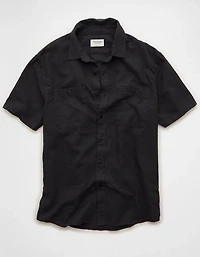 AE Standard Fit Linen-Blend Button-Up Shirt