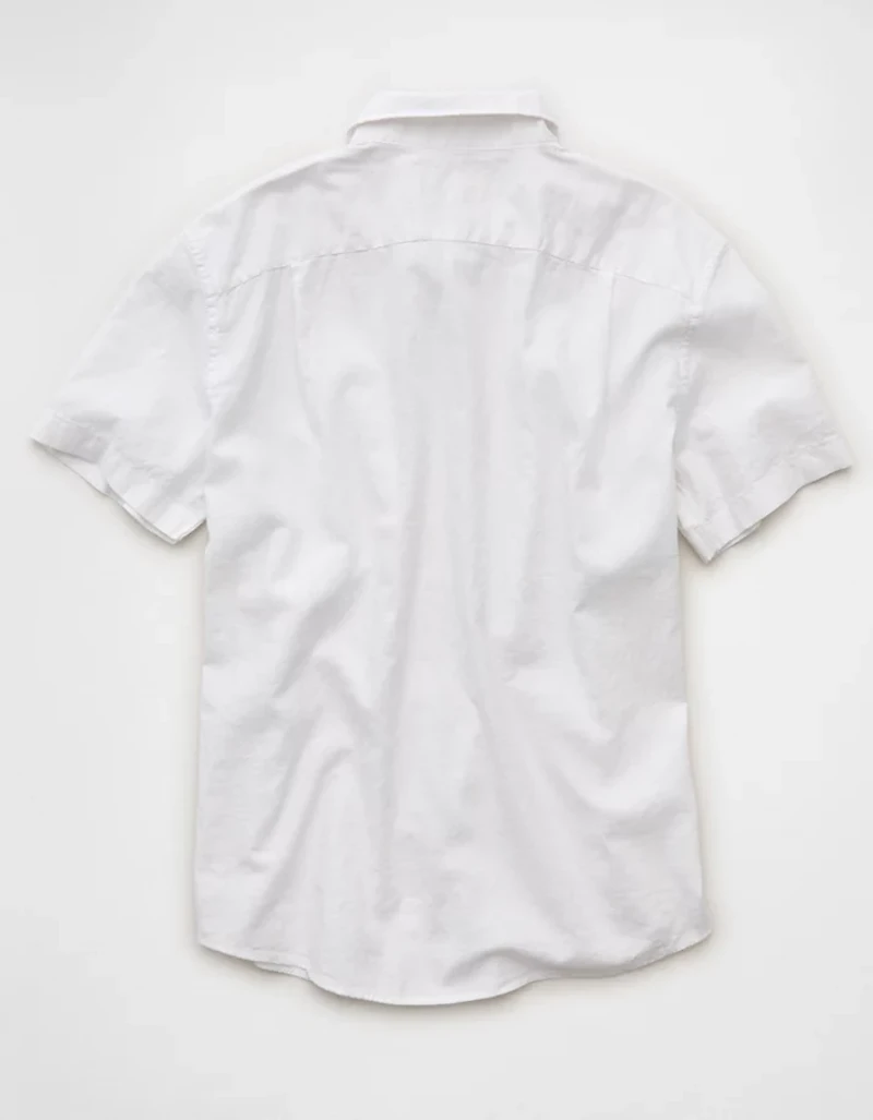 AE Standard Fit Linen-Blend Button-Up Shirt