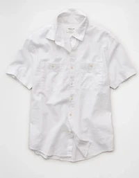 AE Standard Fit Linen-Blend Button-Up Shirt