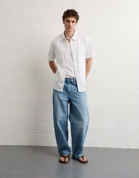 AE Standard Fit Linen-Blend Button-Up Shirt