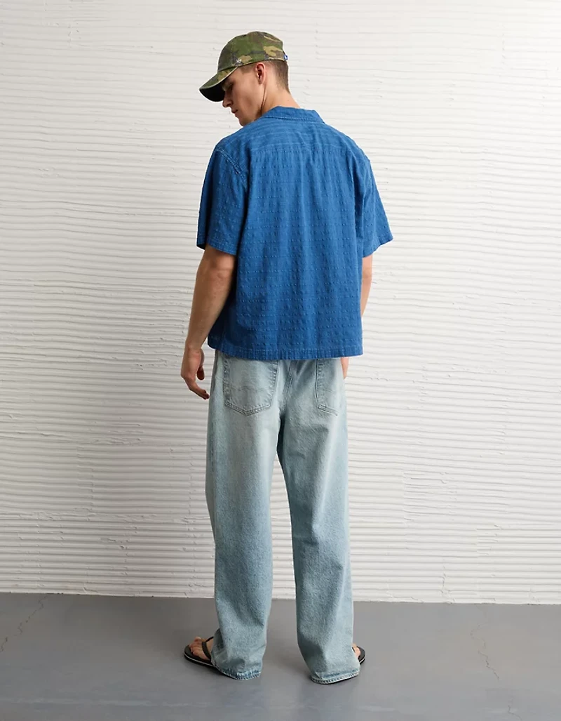 AE Relaxed Short-Sleeve Button-Up Shirt