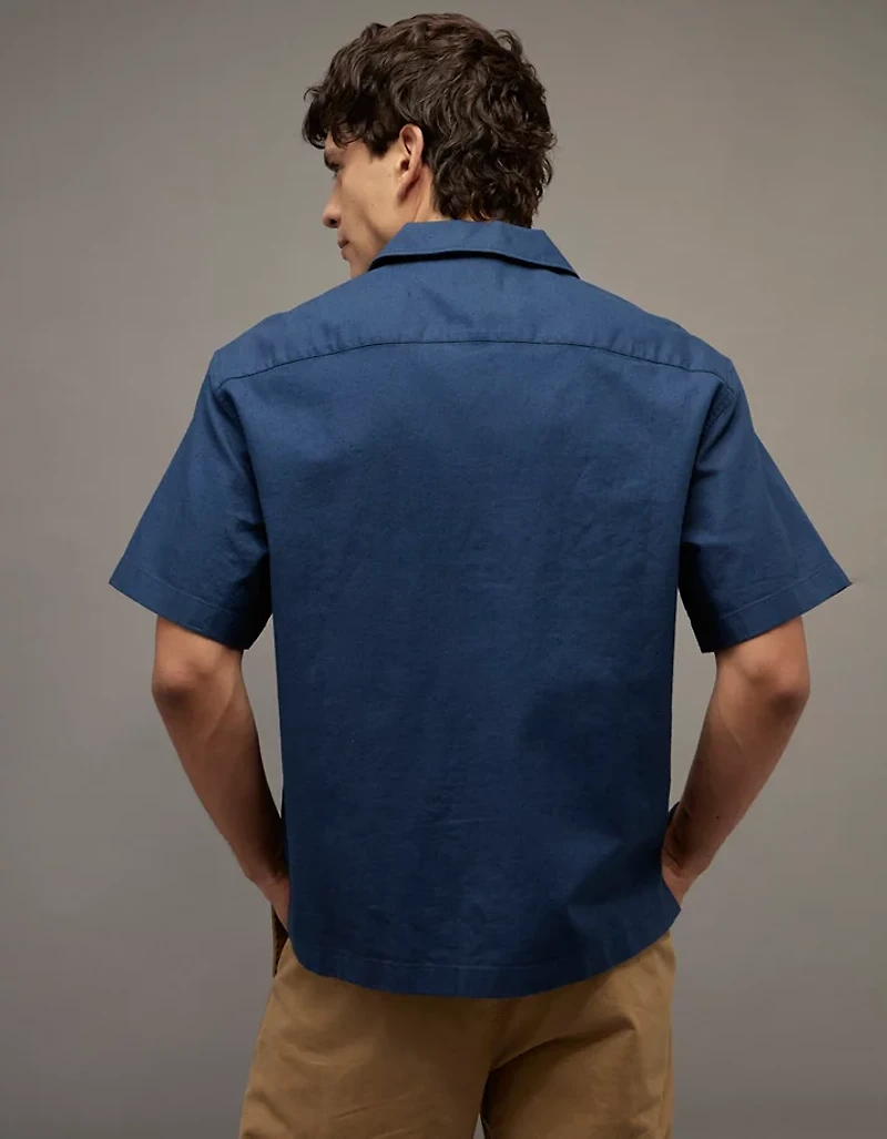 AE Relaxed Coors Light Camp Collar Button-Up Shirt