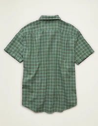 AE Standard Fit Linen-Blend Short-Sleeve Button-Up Shirt