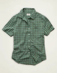 AE Standard Fit Linen-Blend Short-Sleeve Button-Up Shirt