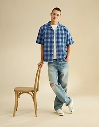 AE Relaxed Fit Camp Collar Button-Up Shirt