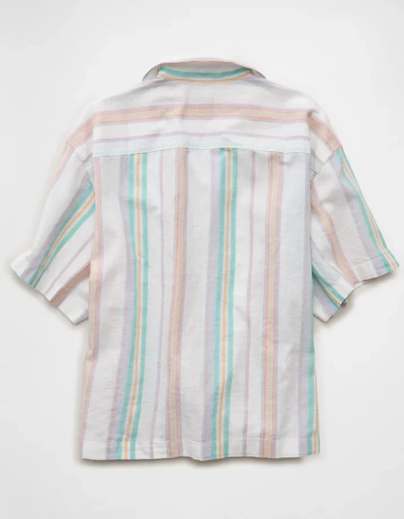 Chemise boutonnée à col cubain et coupe décontractée en oxford Fierté AE