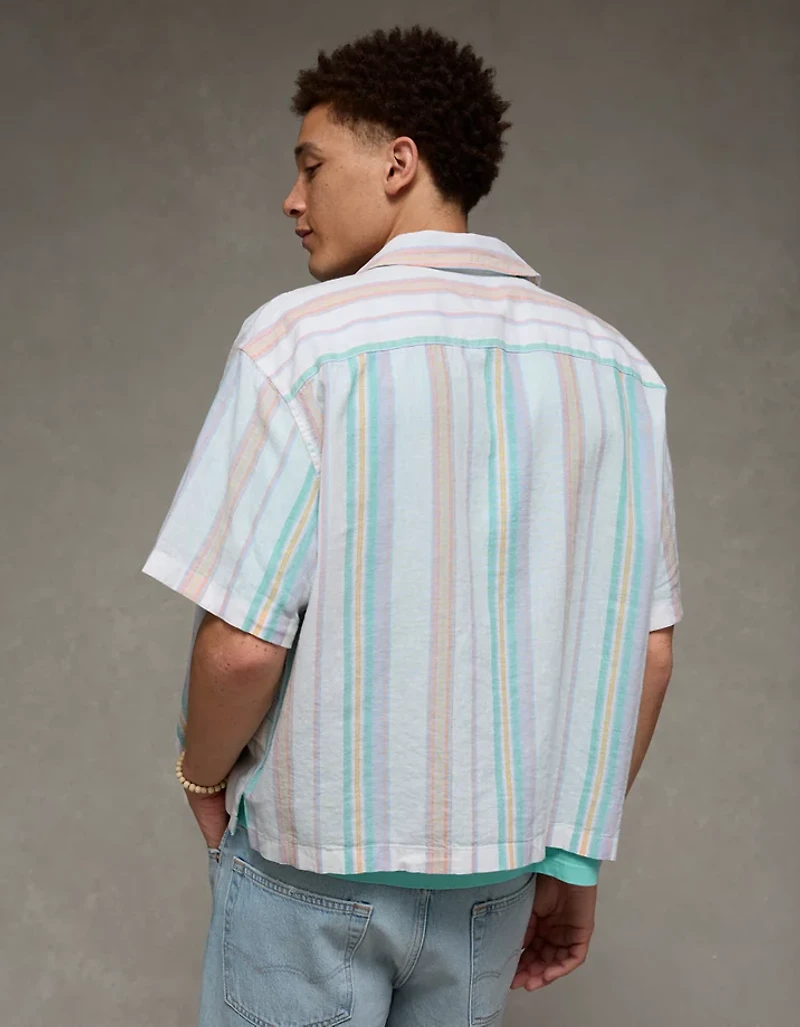 Chemise boutonnée à col cubain et coupe décontractée en oxford Fierté AE
