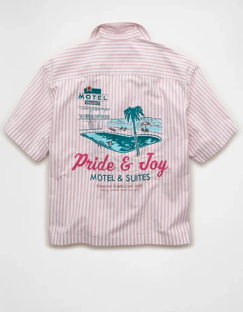 AE Pride Relaxed Fit Oxford Camp Collar Button-Up Shirt