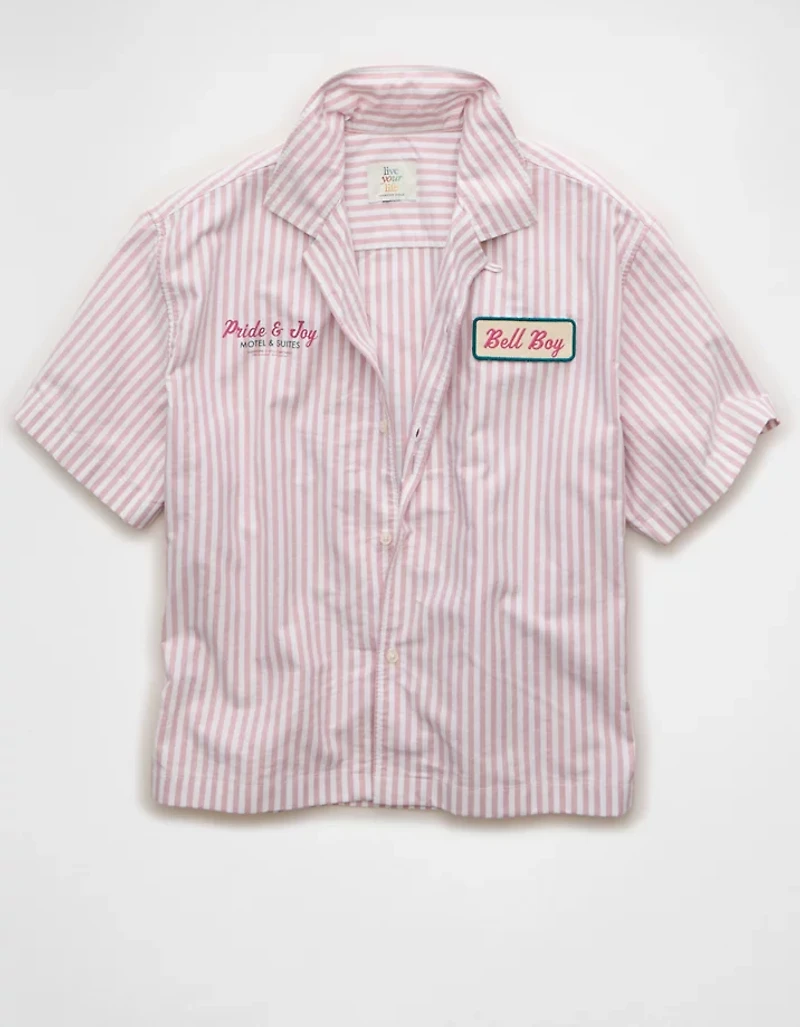 AE Pride Relaxed Fit Oxford Camp Collar Button-Up Shirt