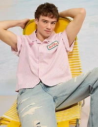 AE Pride Relaxed Fit Oxford Camp Collar Button-Up Shirt