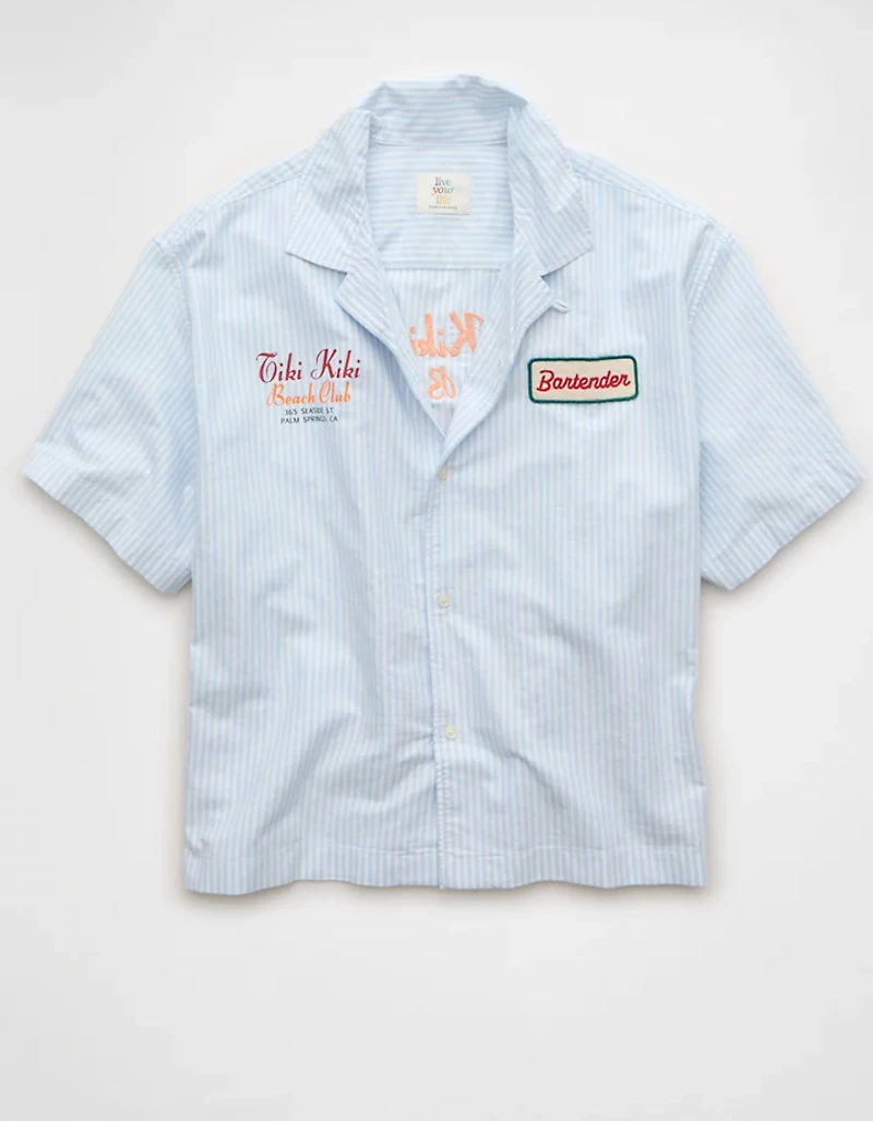 AE Pride Relaxed Fit Oxford Camp Collar Button-Up Shirt