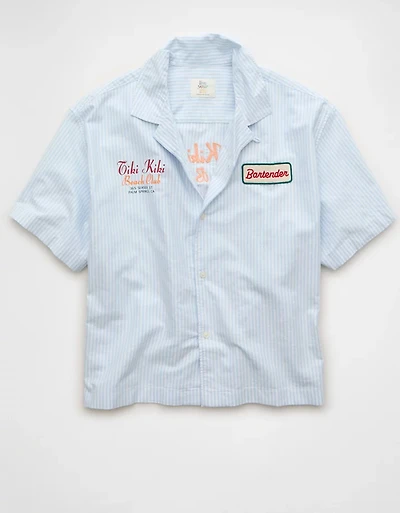 AE Pride Relaxed Fit Oxford Camp Collar Button-Up Shirt