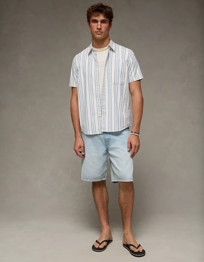 Chemise boutonnée de coupe ajustée en popeline AE